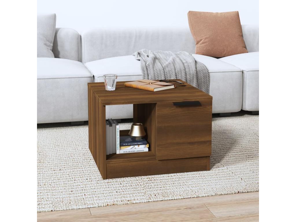 Coffee table, brown oak, 50x50x36 cm, engineered wood, COXX61601