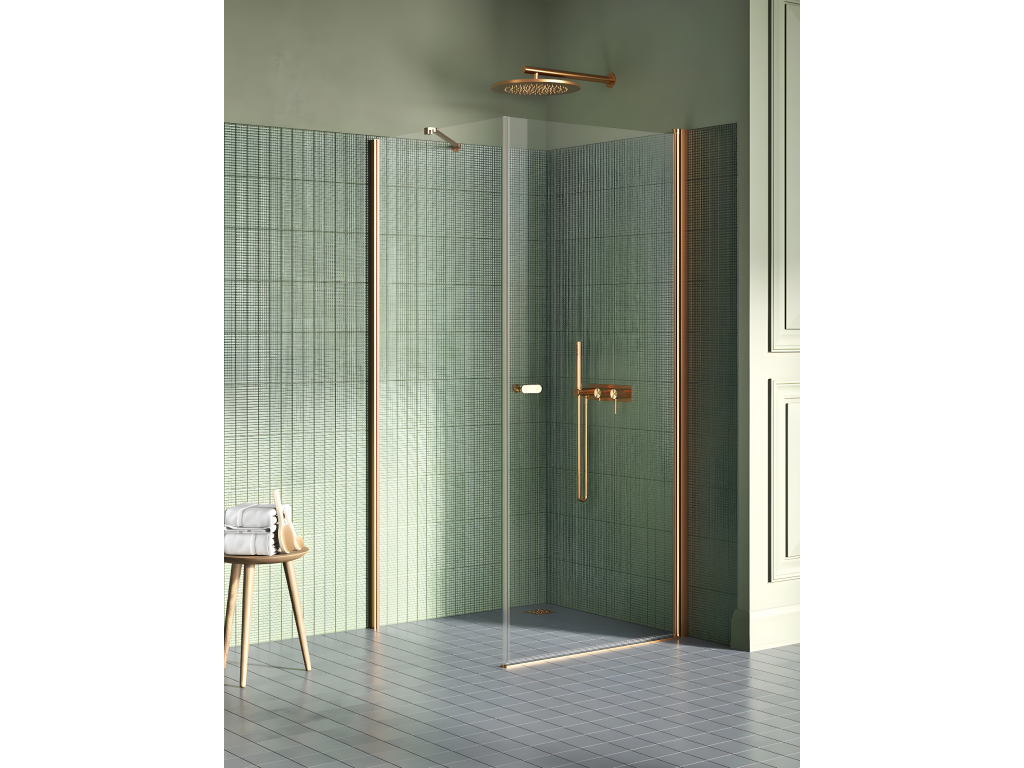 Cabine de douche pivotante 90x120 cm cuivre brossé Domopure COPPER BRUSHED EQGR55902