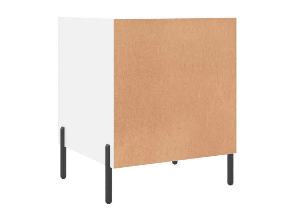 Table de chevet blanc 40x40x50 cm bois d'ingénierie ZAAX37614