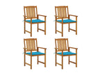 Garden chairs with cushions, 4 pieces, solid Domopure wood BAJN14992