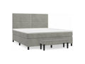 Domopure bed base and mattress, light grey, 160x200 cm, velvet, YTZL95256