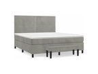 Domopure bed base and mattress, light grey, 160x200 cm, velvet, YTZL95256