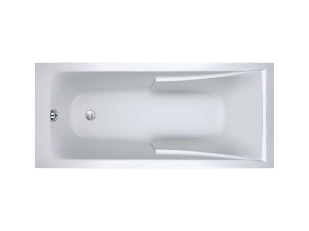 Lot baignoire droite 180x80 Domopure Corvette pare-bain 2 volets chromé CCAJ13271