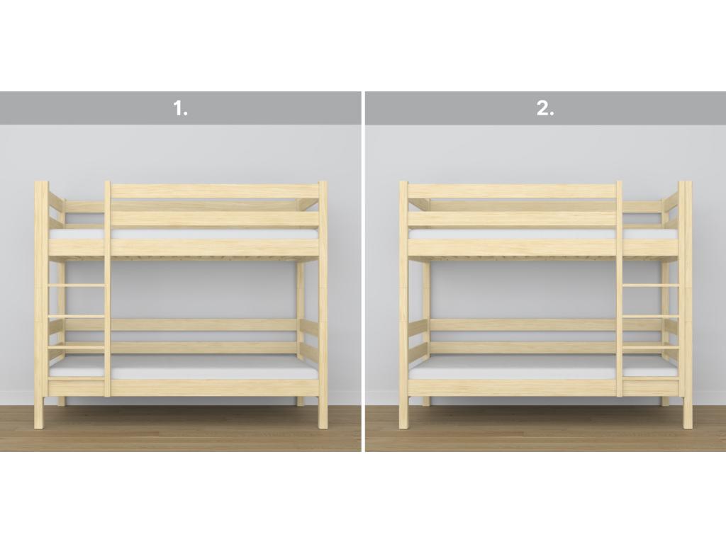N01 Light Pine Wooden Bunk Bed 90x200 NLGK67836