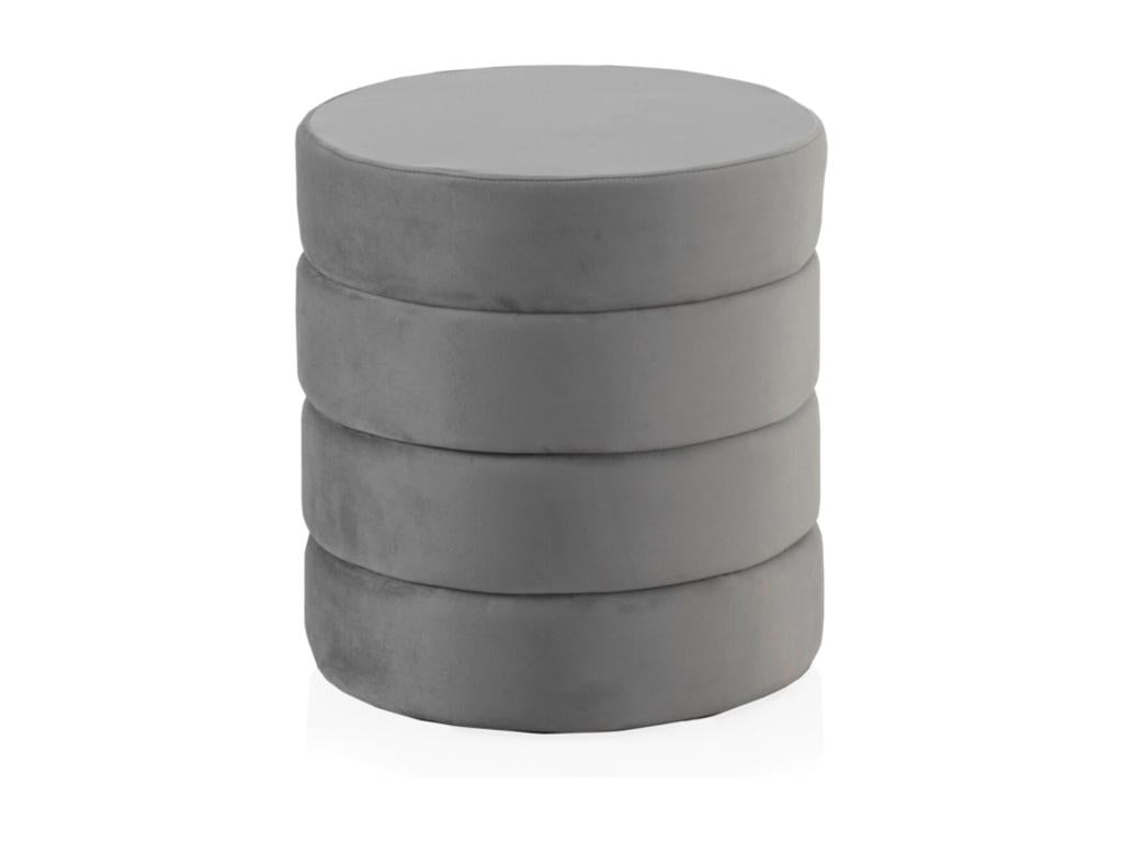 Pouf upholstered in grey velvet KXJG69393