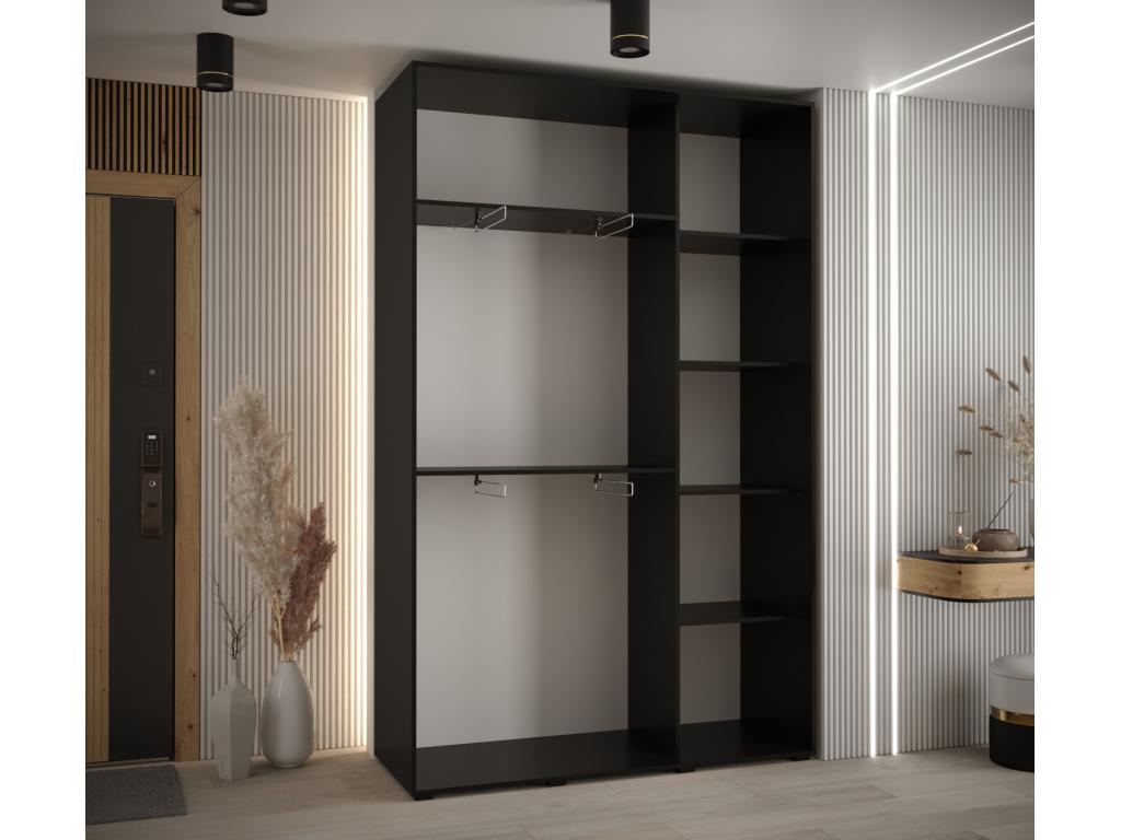 Domopure 4 Sliding Door Wardrobe 235.2/150/45 3 Doors Black/White/Black HGWT70004