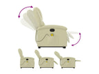 Electric reclining massage chair in cream genuine leather APCC15495