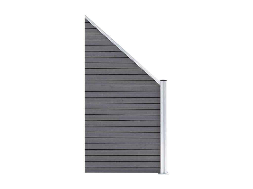 Domopure 2 Square 1 Sloped Fence Set 446x186 Grey UXED27188