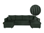 Canapé panoramique 6 places Chicyla convertible avec 2 coffres en velours côtelé - Vert foncé - L295 x P146 x H81cm - Chicyla BJTY19400