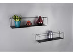 Decohaute - 2 wall shelves - Black - 65x15x15cm and 60x13x13cm CTPA90119