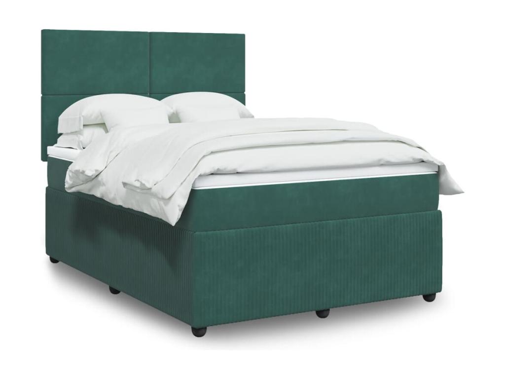Domopure bed base and mattress, Dark Green 160x200cm Velvet RJXM41600
