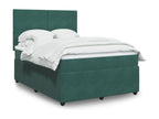 Domopure bed base and mattress, Dark Green 160x200cm Velvet RJXM41600