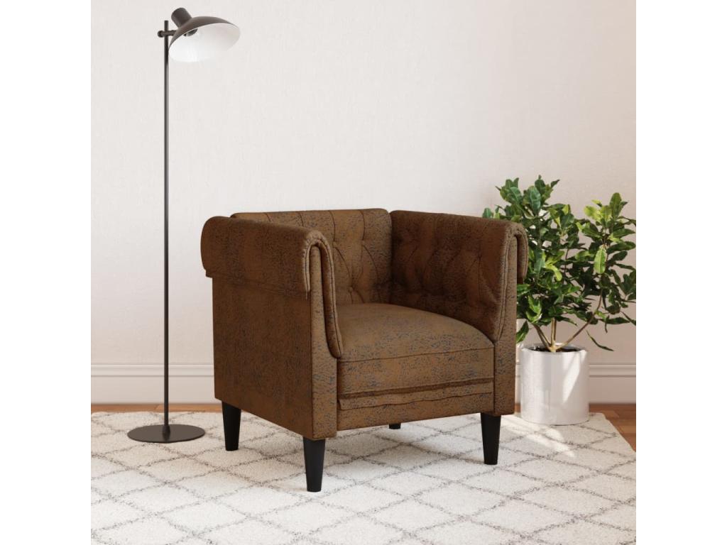 Domopure brown fabric armchair SFXQ35472