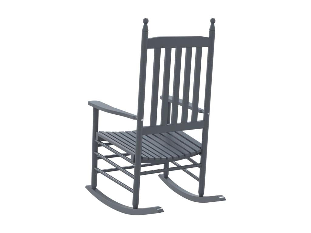 Chaises à bascule sièges incurvés lot de 2 gris peuplier massif BOMG95097