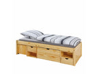 Domopures bed with drawers and integrated bedside tables in solid light oak wood, 90x200 cm - LT17012 KFYI27435