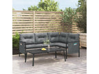Anthracite steel and textilene garden corner sofa KNHA11699