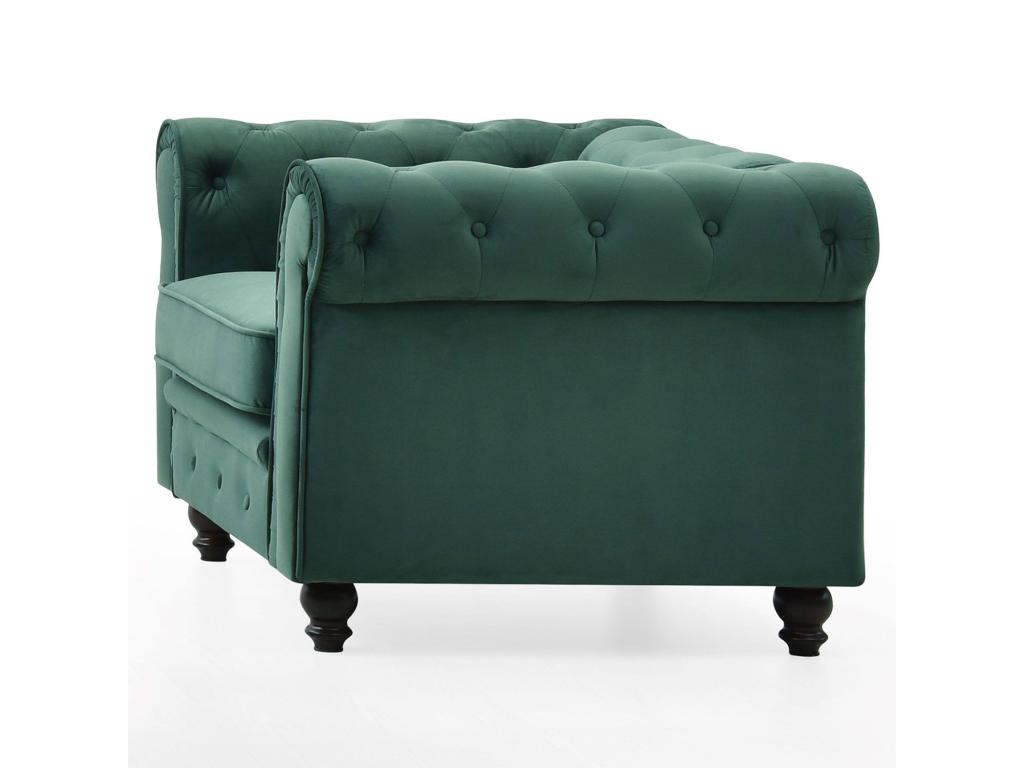 Domopure Velvet Designer Armchair 110cm Green OIWH82086