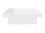 Coffee table, glossy white, 90x90x28 cm, chipboard, IPWC58677